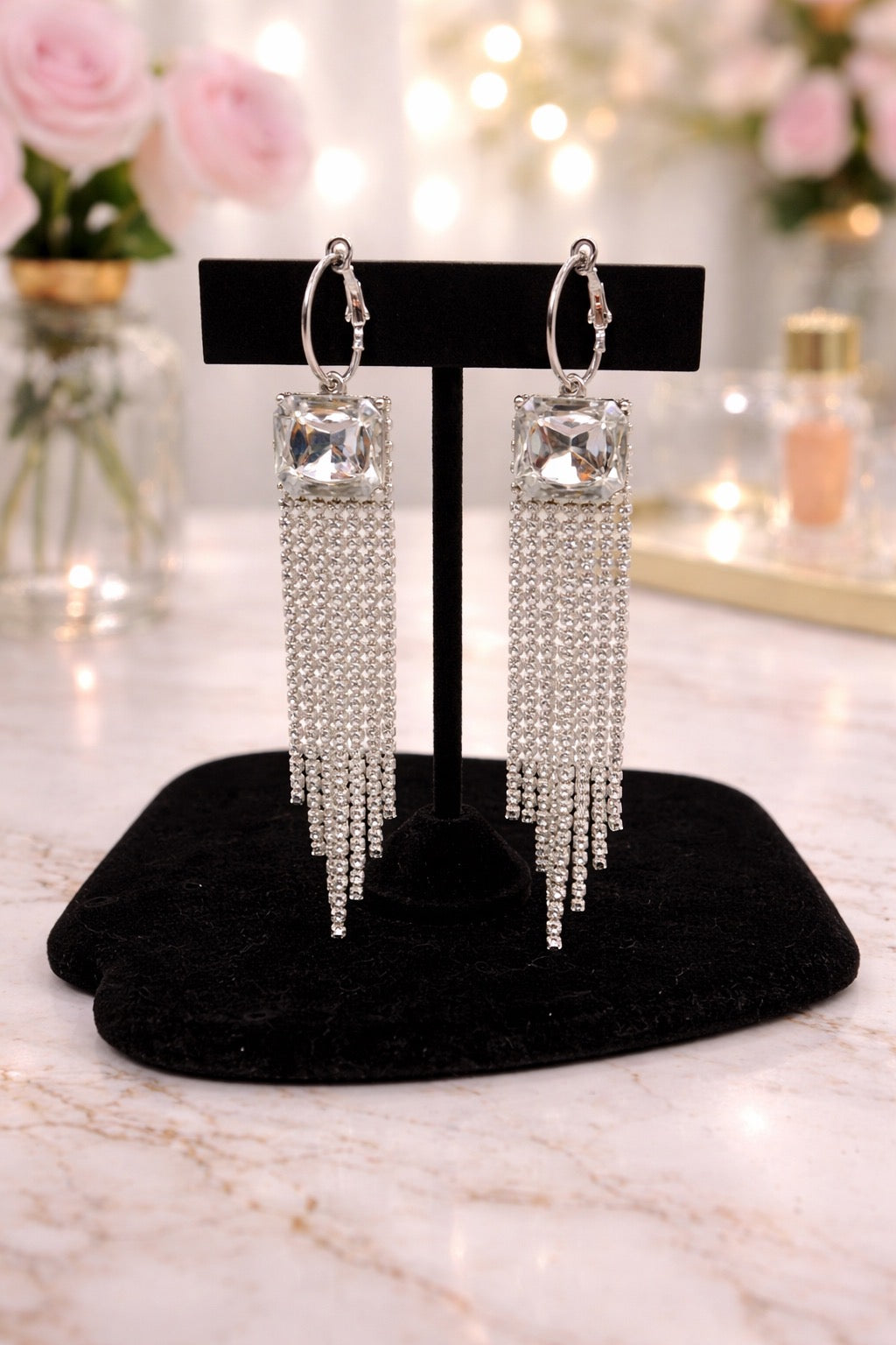 Light Pink Crystal Earrings