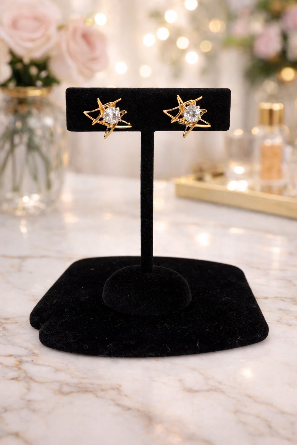 Gold Crystal Earrings