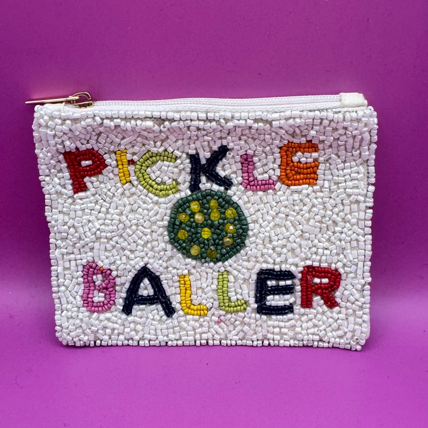 Pickle Baller Beaded Bag
