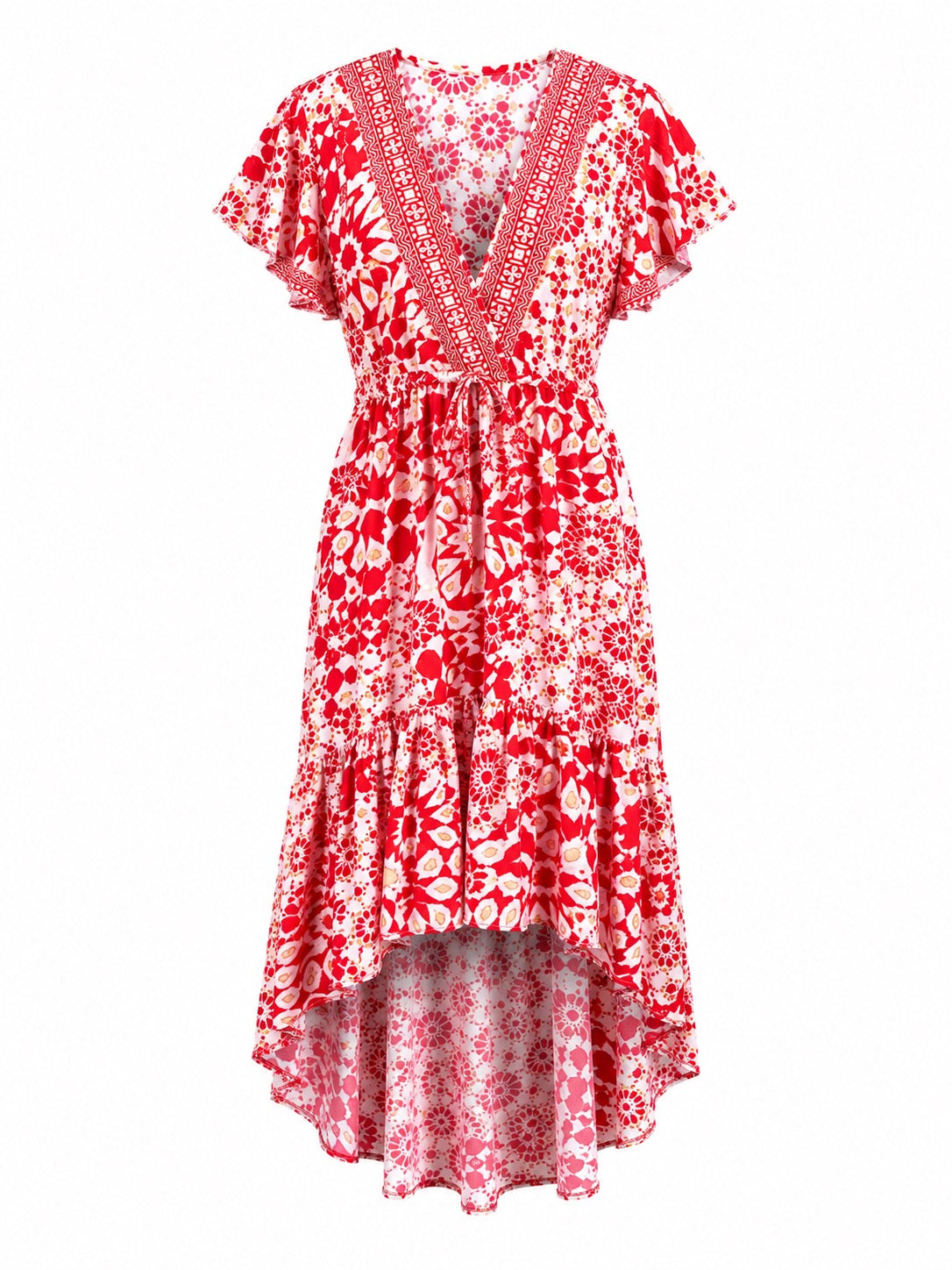 Isabella Floral Hi Low Print Dress O/S Blue
