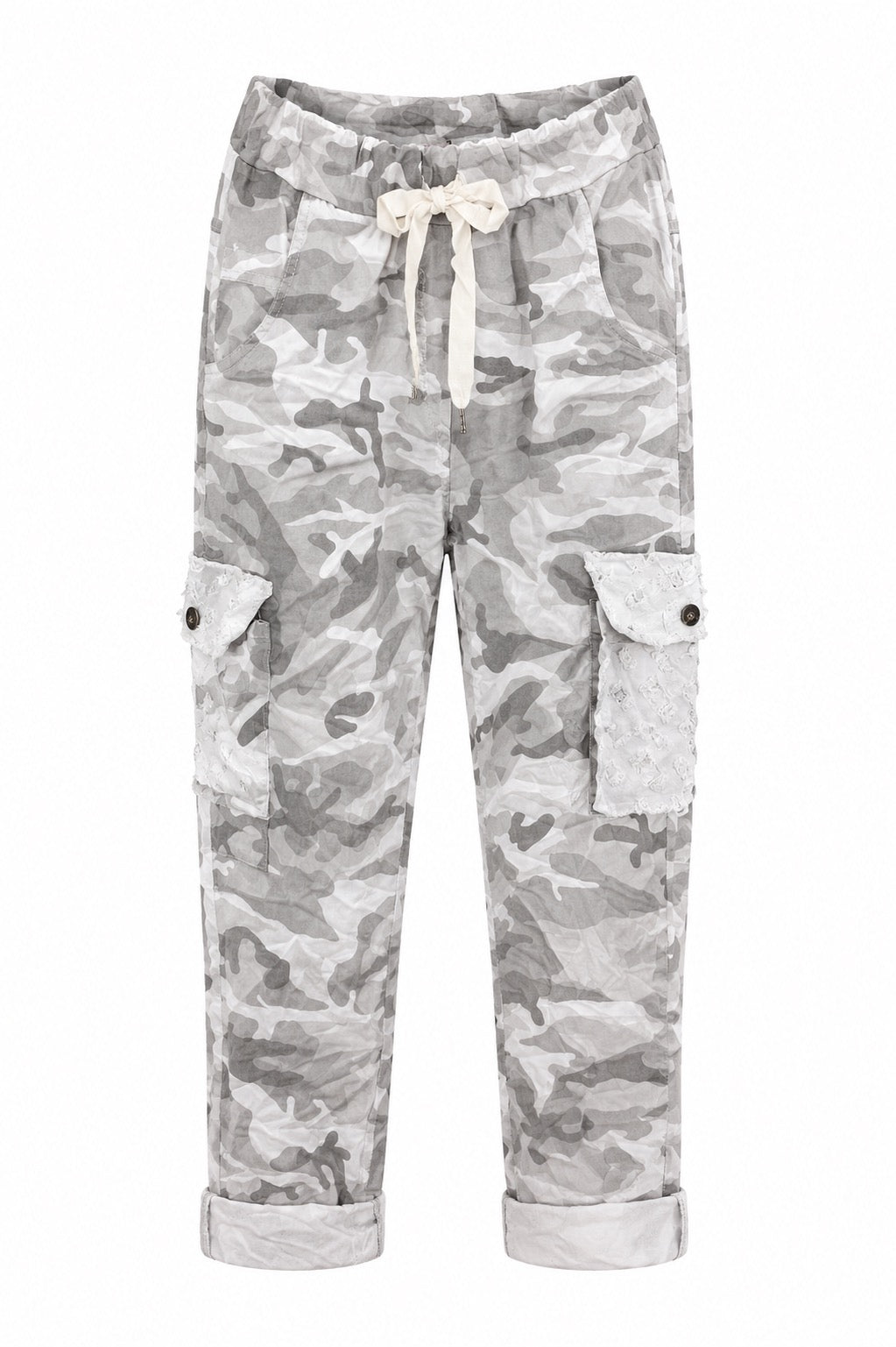 Janna Grey Camo Stretch Pants