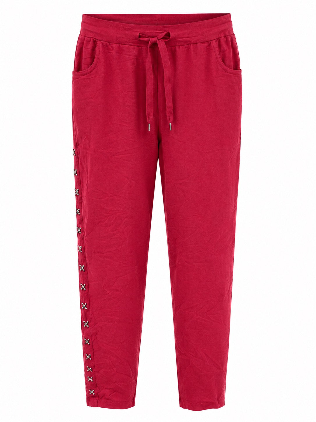 Janna Red Pant w/Rhinestones Stretch Pants