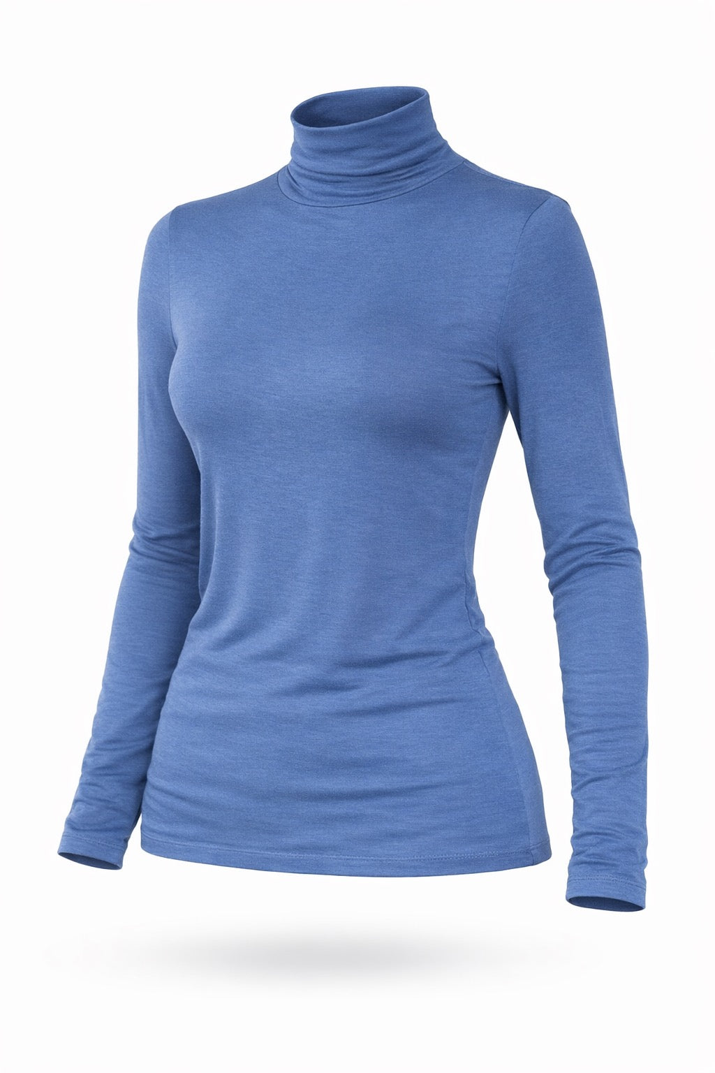 Lydia Mock Neck Rayon Jersey Top Bold Blue