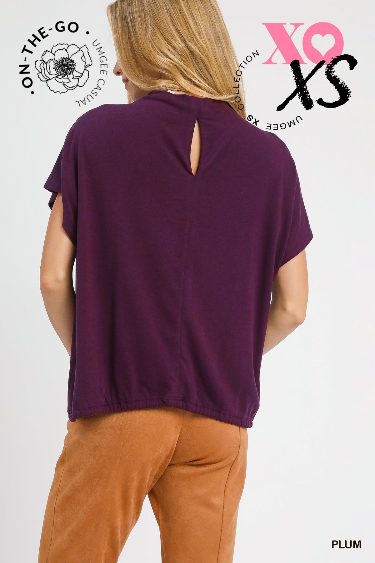 Aurora Drawstring Waist Top Plum