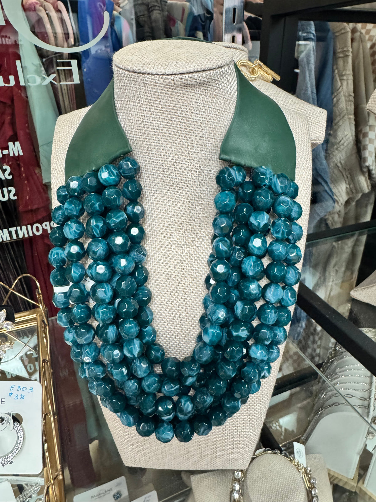 7 Strand Teal Magnetic Necklace