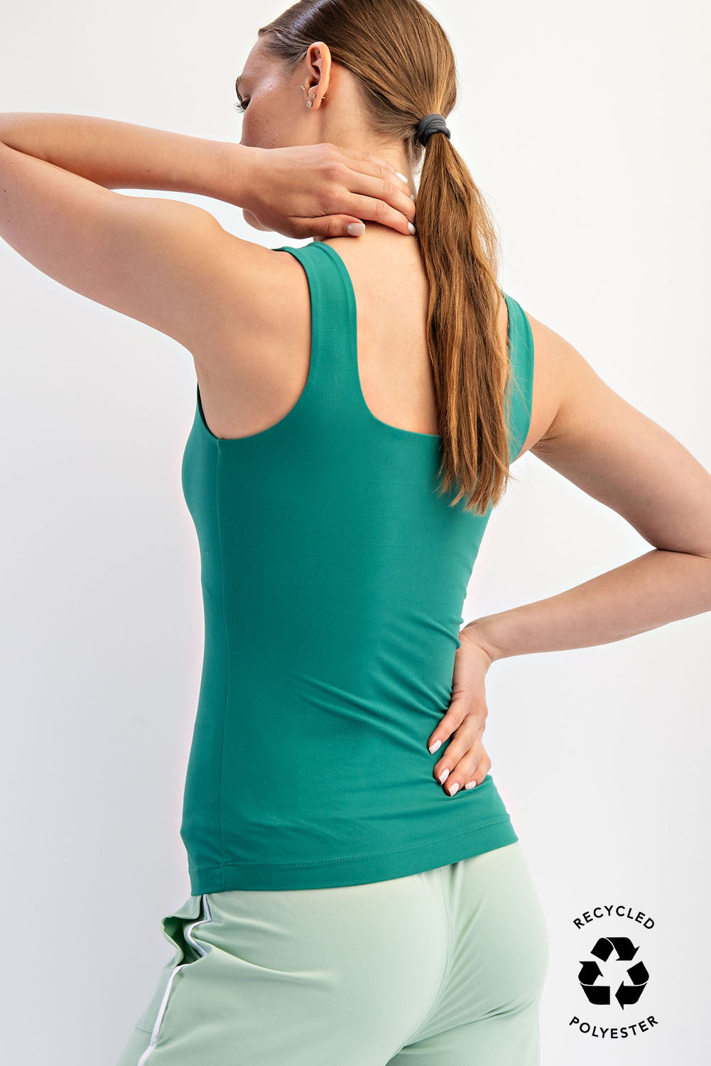 Andie Butter Square Neckline Tank Top Kelly Green