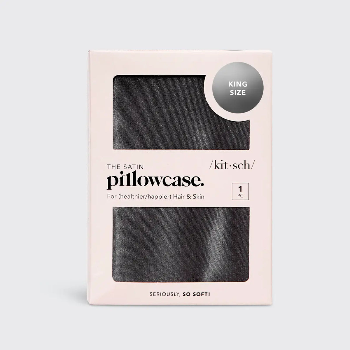 KITSCH Satin King Pillowcase - Charcoal