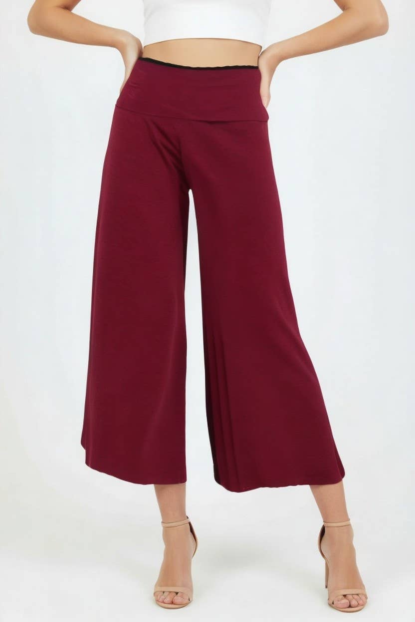 P-84429-JY6 The high-waisted   fold-over waistband gaucho