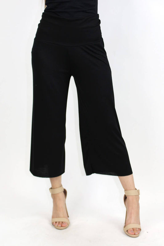 P-84429-JY2 The wide, fold-over waistband gaucho pants