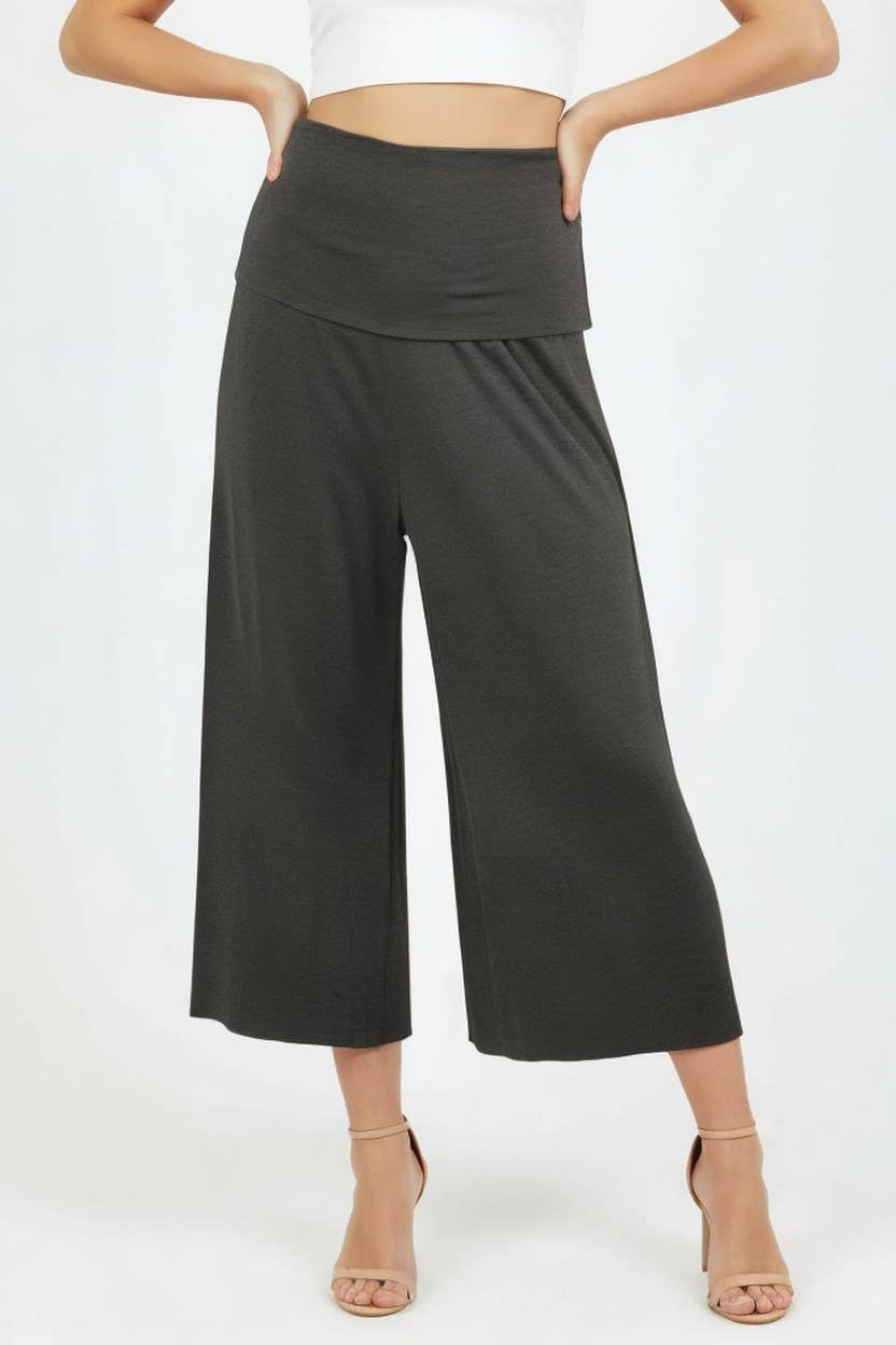 P-84429-JY6 The high-waisted   fold-over waistband gaucho