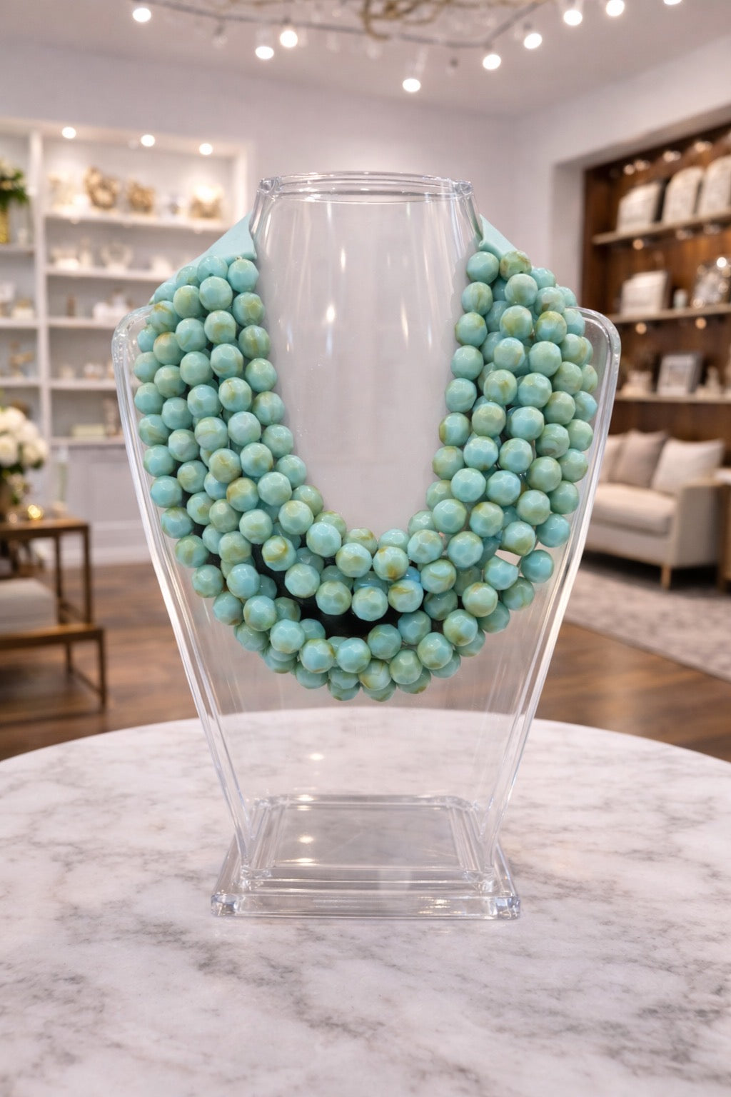 7 Strand Turquoise Magnetic Closure Necklace