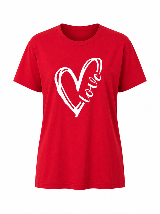Love T-shirt Bright Red
