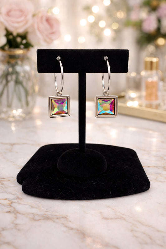AB Stone Square Earrings