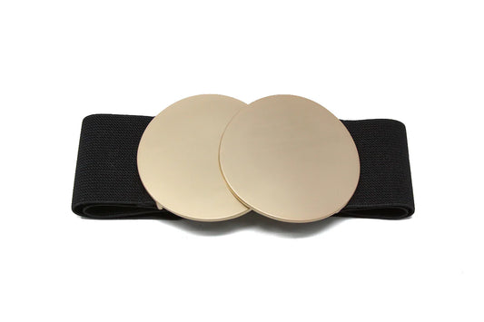 Large Black / Gold Stretch Belt
