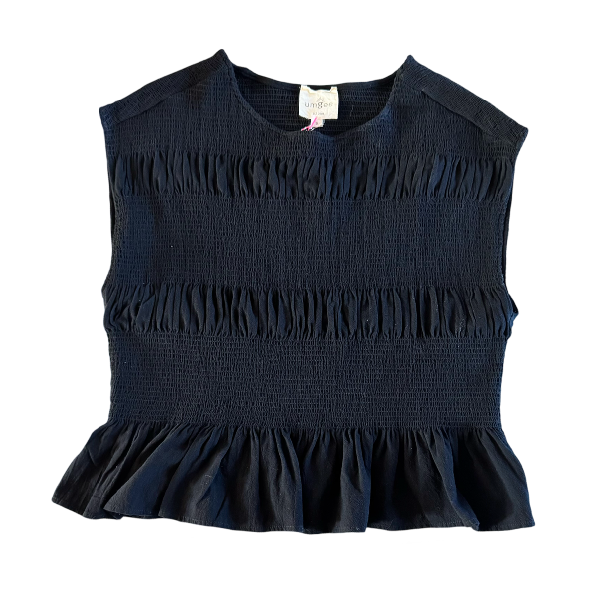 Black Tiered Smocked Top