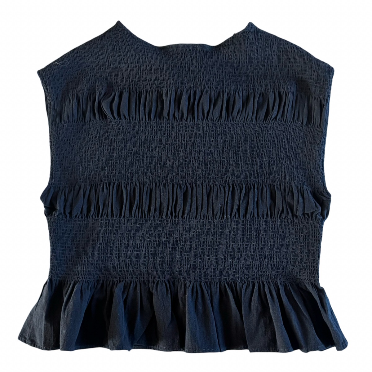 Black Tiered Smocked Top