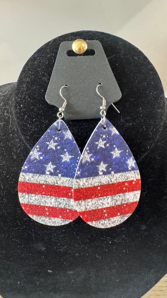 E22 Stars and Stripes Teardrop Earrings