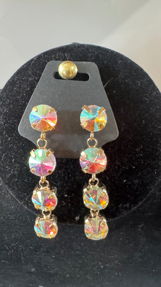 E26 Large AB Stone Drop Earrings