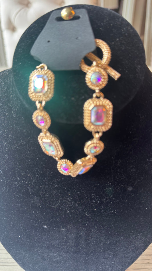 B28 AB Stone Gold Bracelet