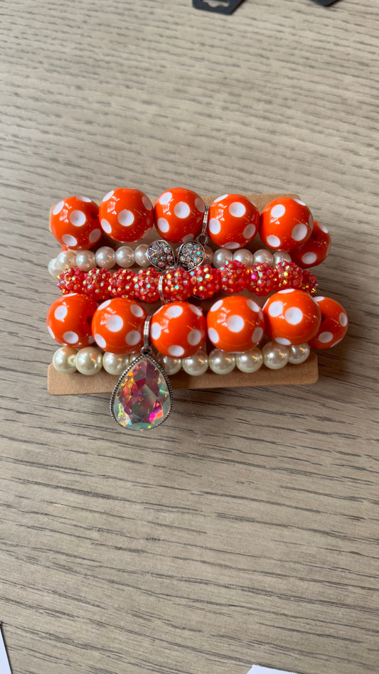 B40 Orange Bracelet Stack