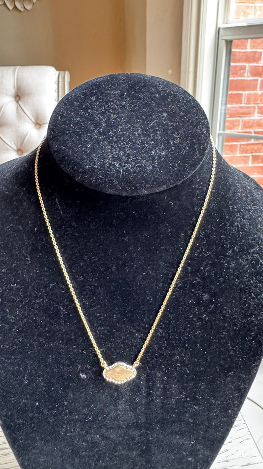 N17 Dainty Gold and Crystal Necklace