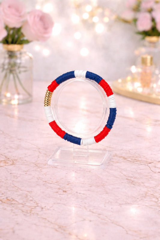 Red White Blue Gold Bracelet