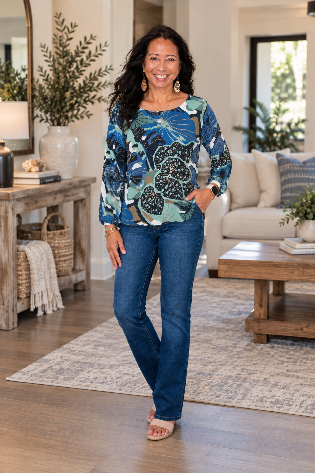Isla Tropical Leaf Blouse