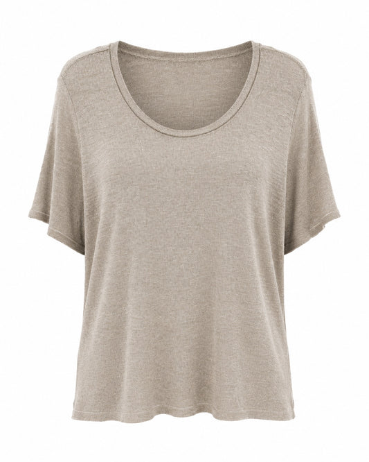 Tessa Effortless Oatmeal Knit Tee