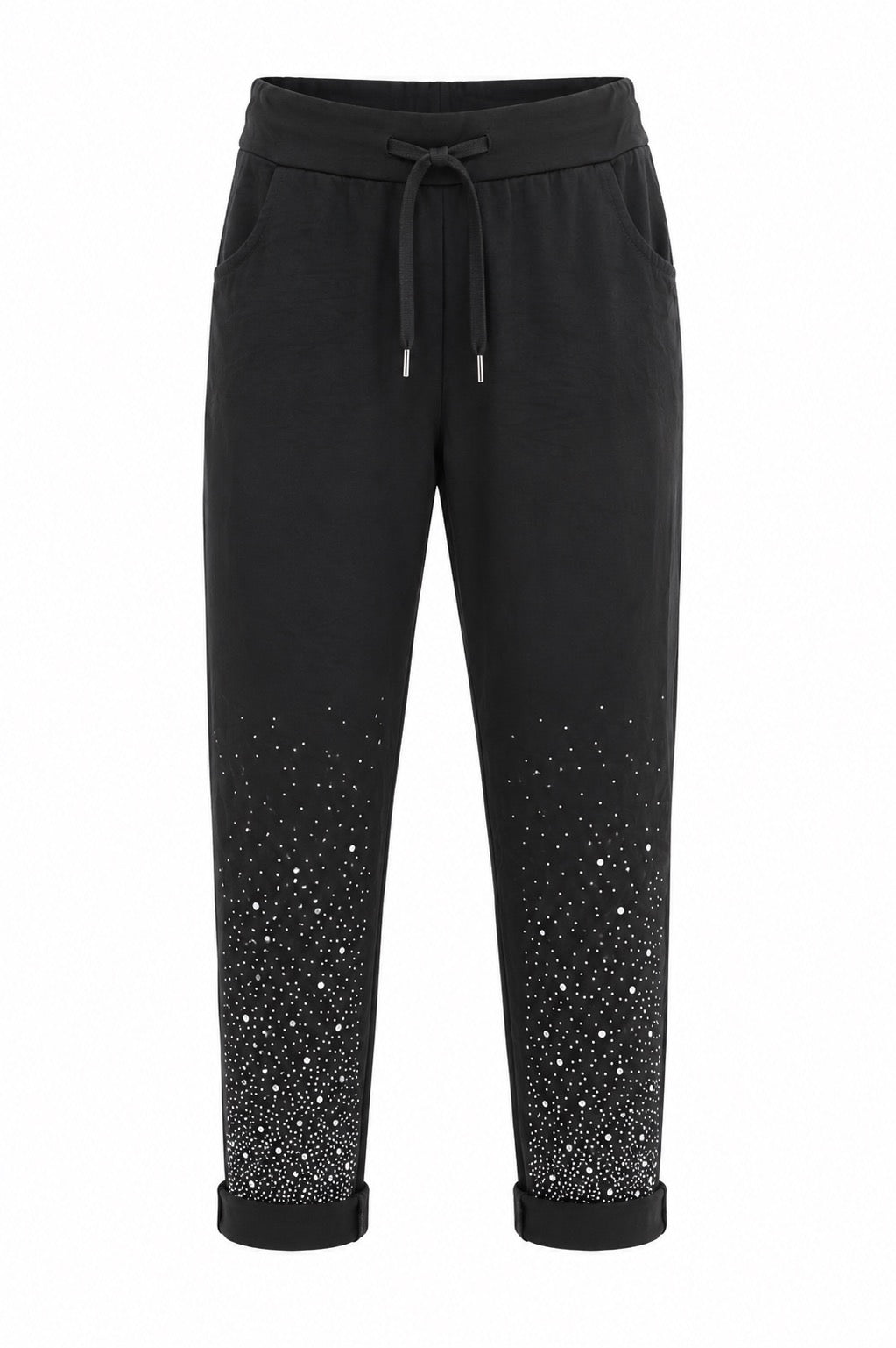Janna Black Pant w/Rhinestones  Stretch Pants