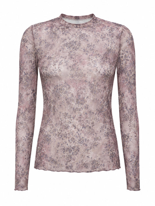 Leila See Through Lace Top Brown