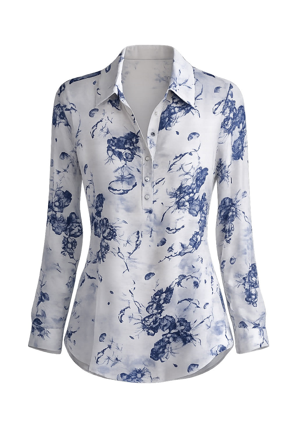 Margot Navy Watercolor Floral Blouse