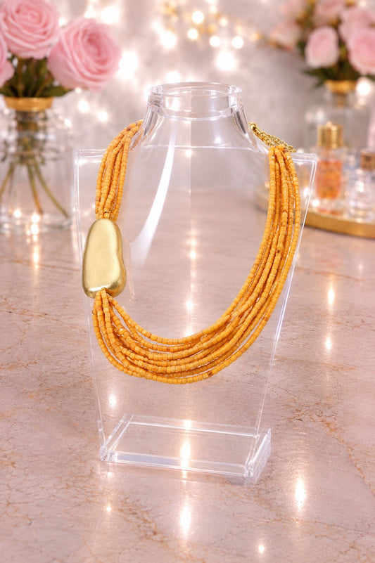 Chunky Metal Pebble Accent Multi Yellow