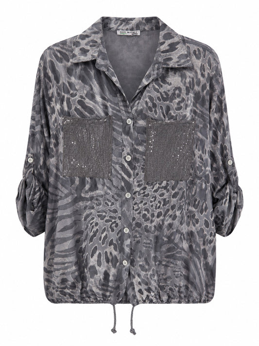 Pia Sequin Leopard Blouse