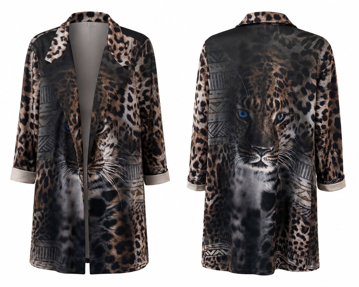 Sasha Leopard Portrait Jacket O/S