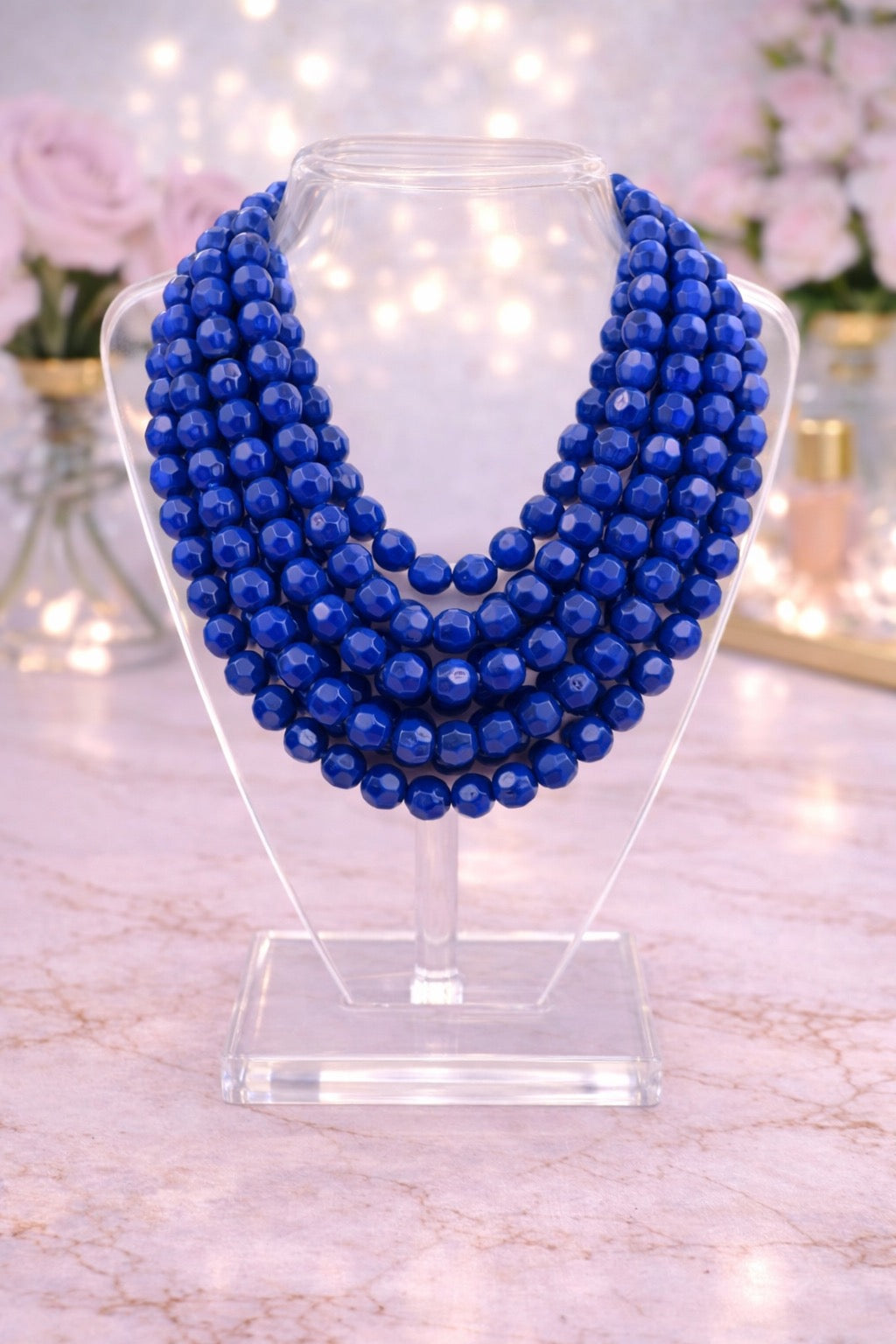 7 Strand Blue Magnetic Necklace