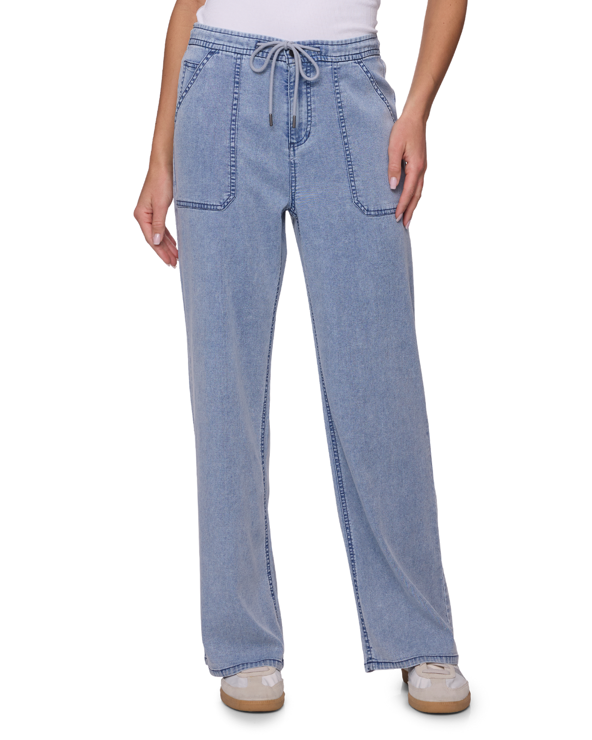 Buffton Wide Leg Pants Light Wash