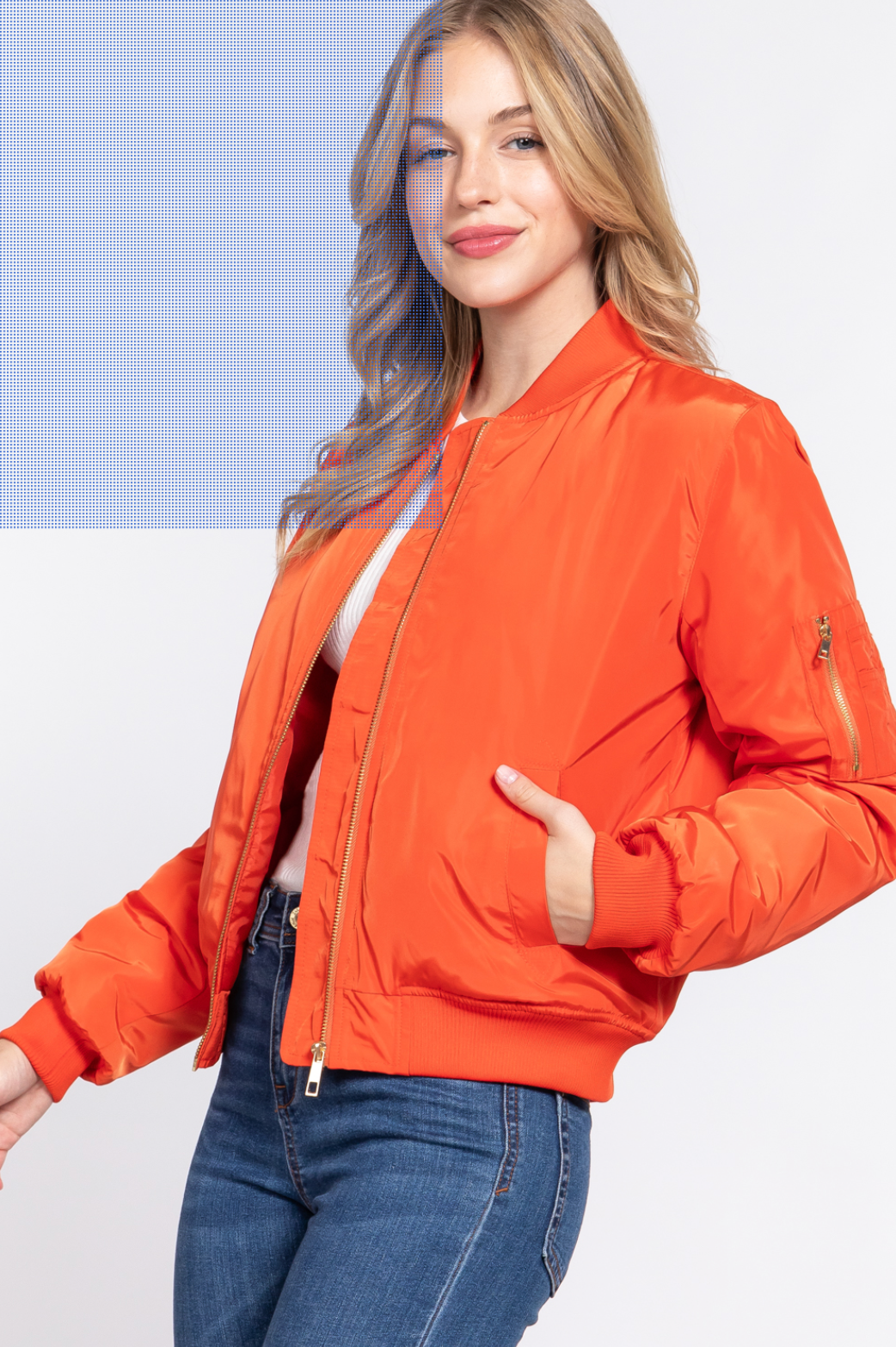 Quinn Bomber Jacket Orange
