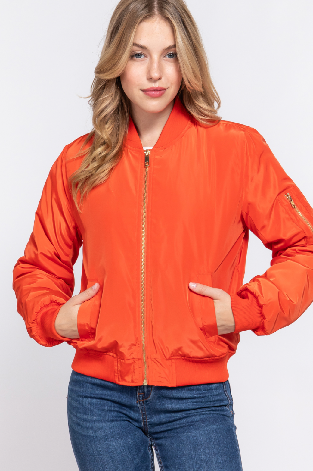 Quinn Bomber Jacket Orange