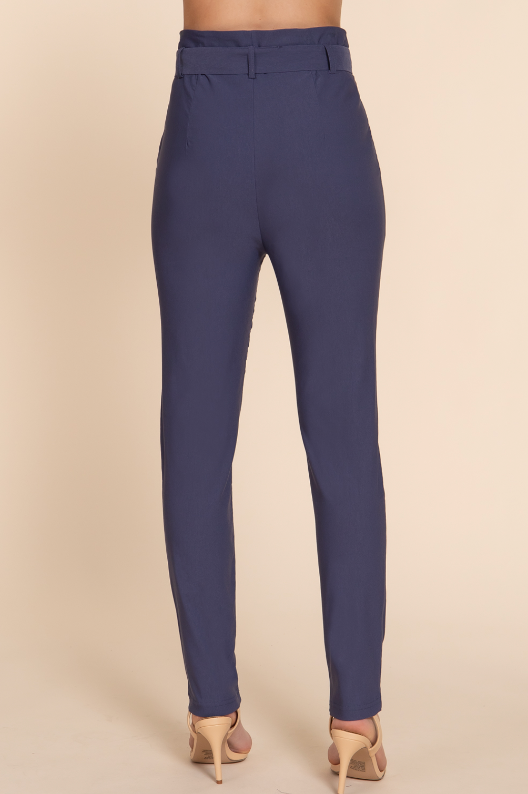 Faith High Waist Belted Long Pants Midnight Navy