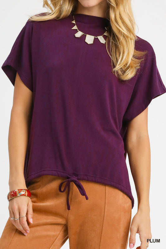 Aurora  Drawstring Waist Top Plum
