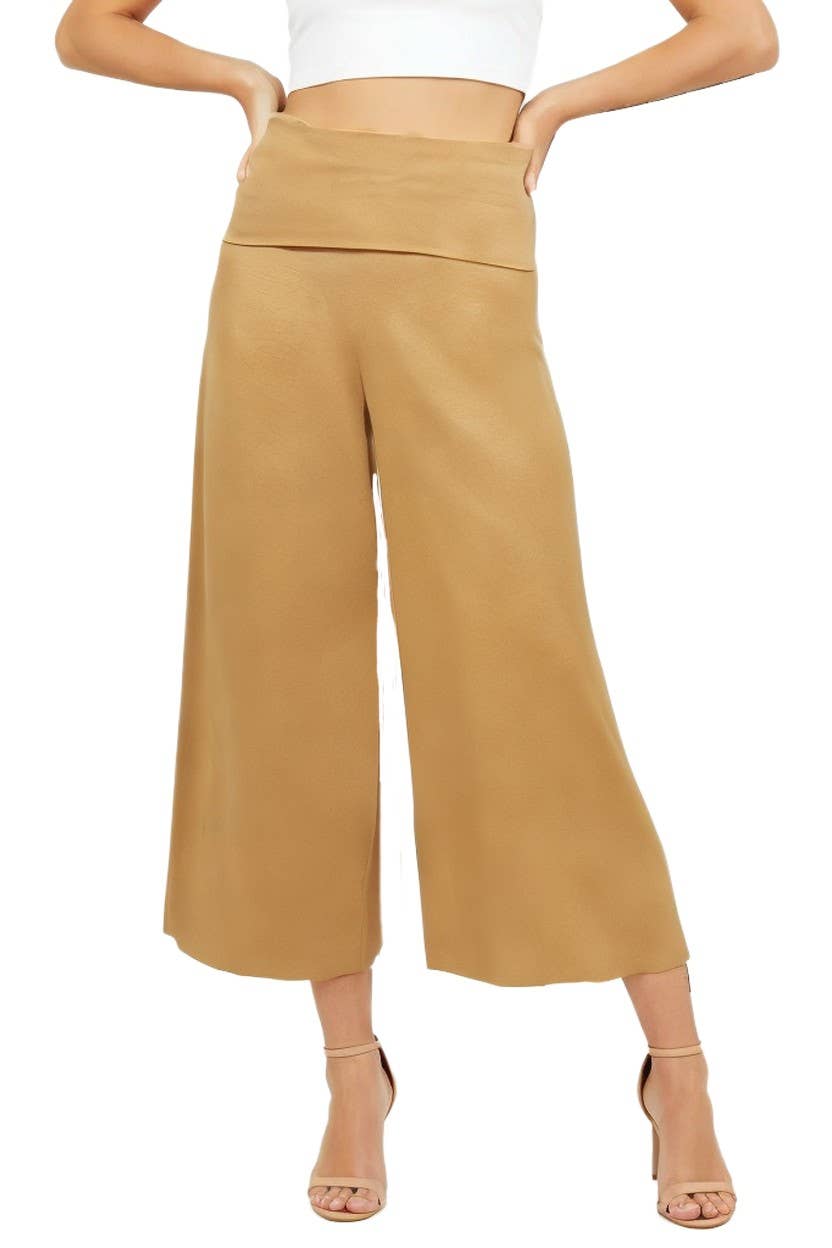 P-84429-JY6 The high-waisted   fold-over waistband gaucho