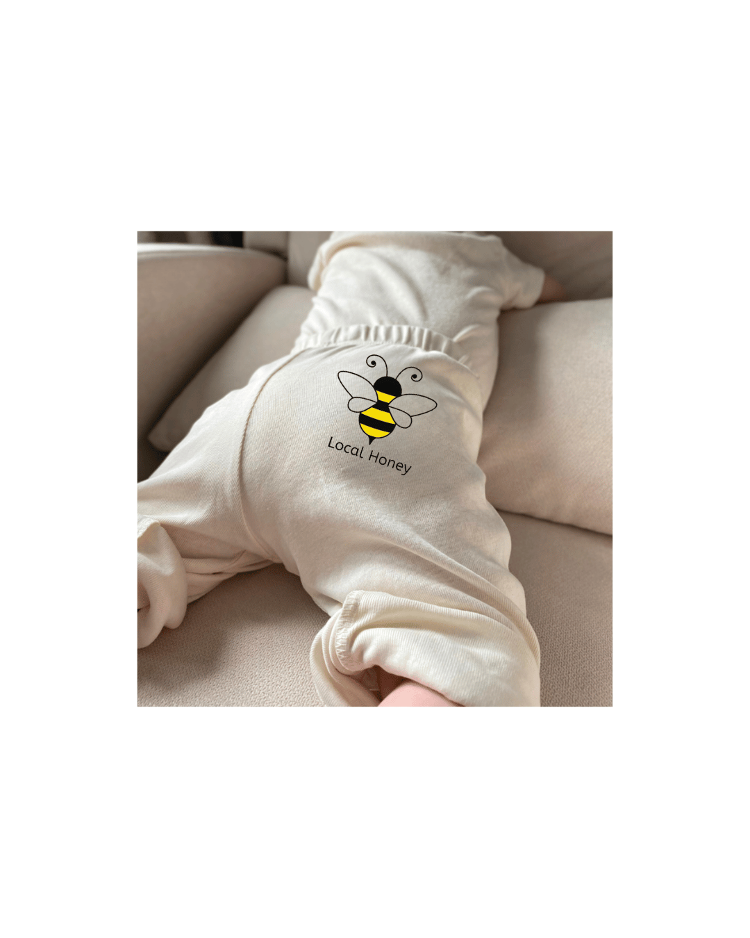 Baby honey bee bumble bee pants - local honey