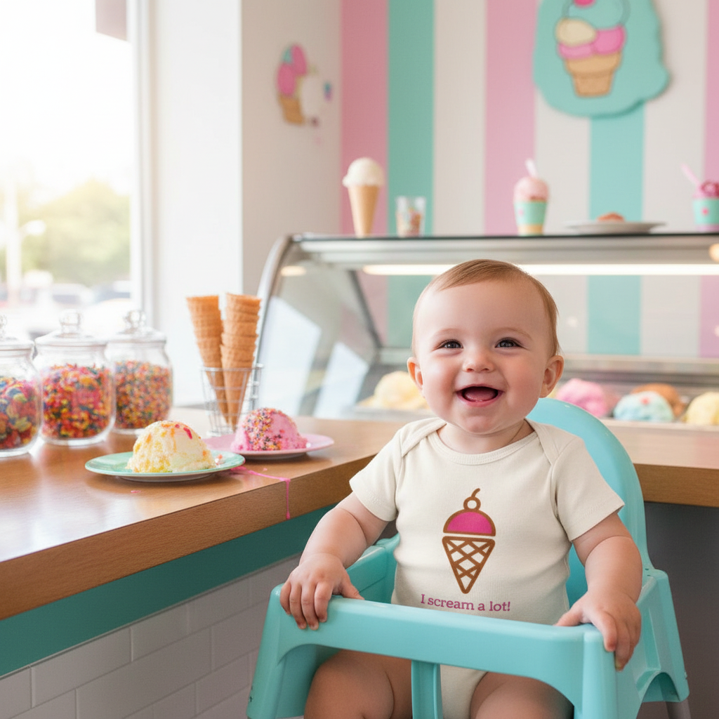 I Scream A Lot Ice Cream Short Sleeve Romper