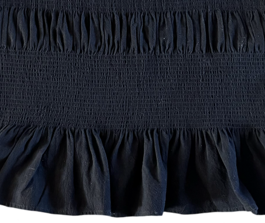 Black Tiered Smocked Top