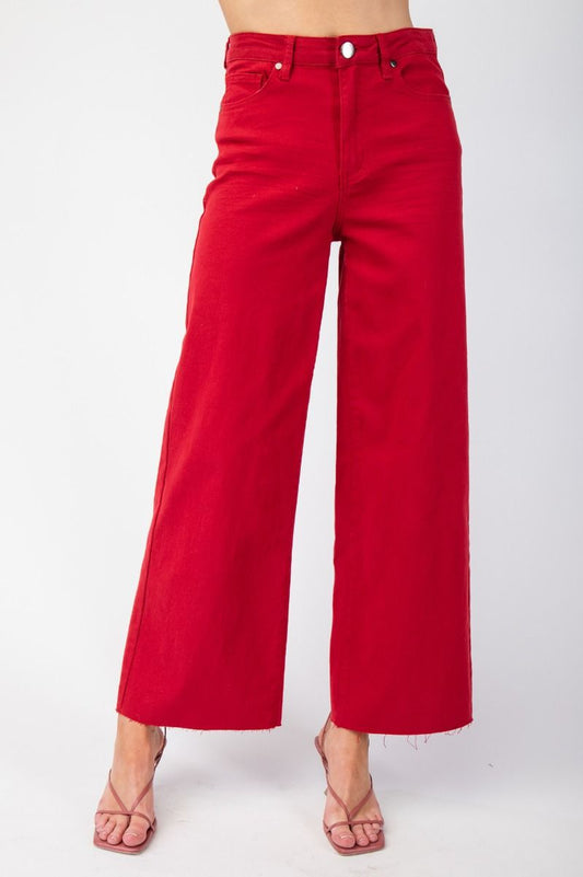 Brynn Stretch High Waisted Pants Red Velvet