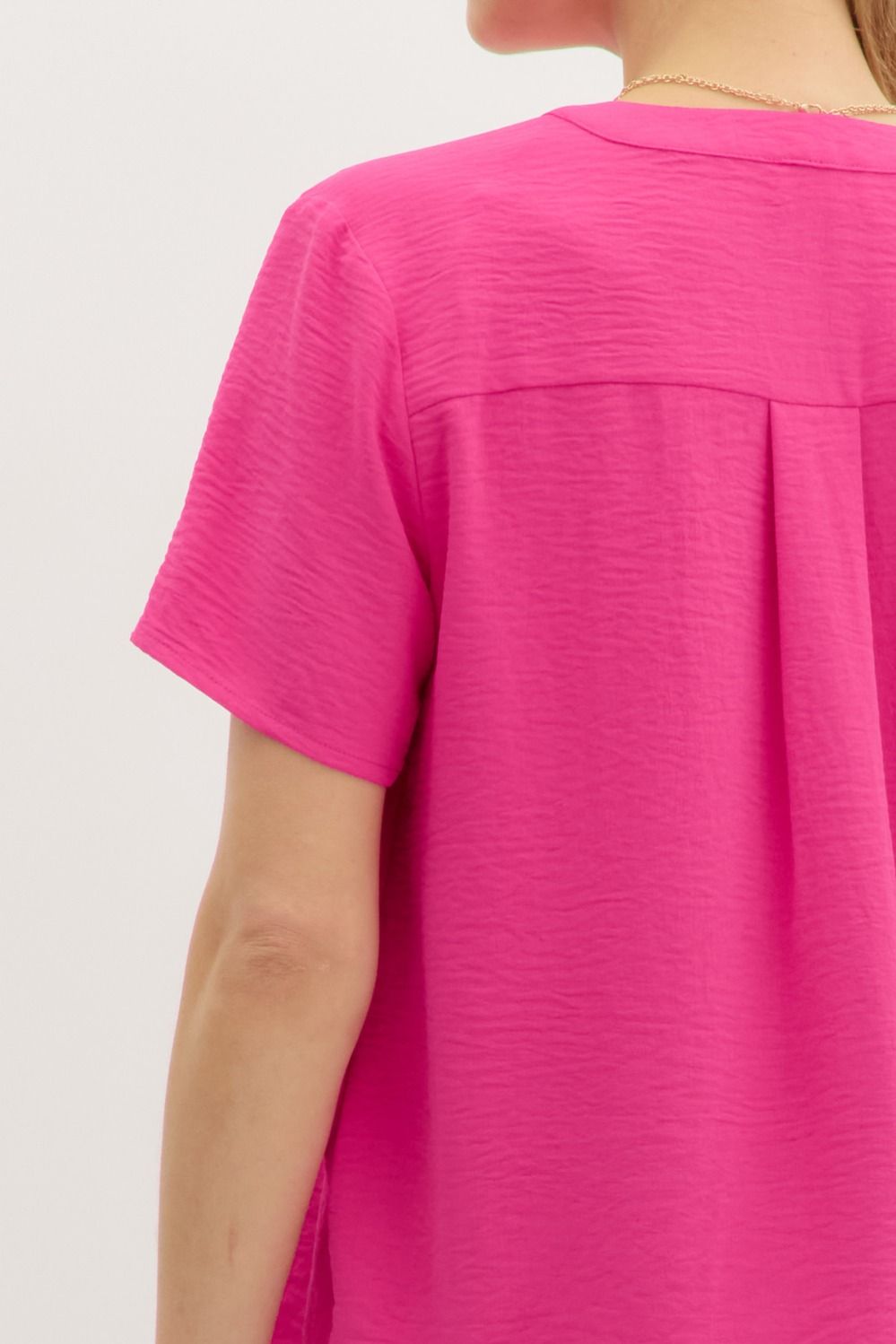 Erica V-Neck Top Hot Pink
