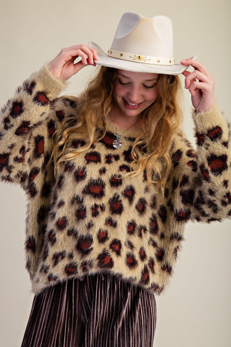 Zola Animal Pattern Sweater Camel