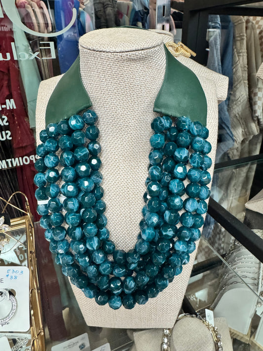 7 Strand Teal Magnetic Necklace