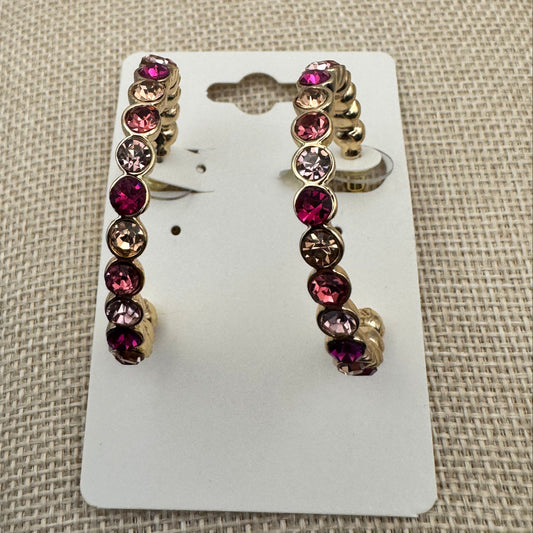 Multi Pink Hoop Earrings