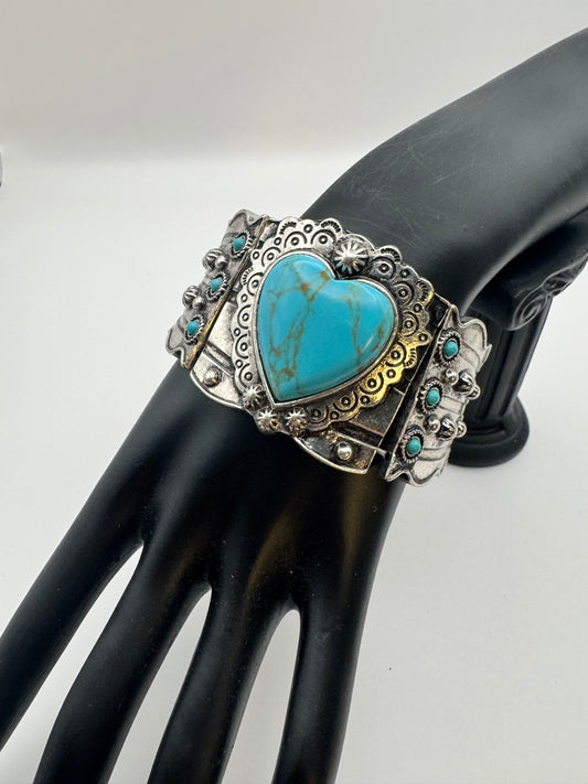Inspired Turquoise Heart Bracelet